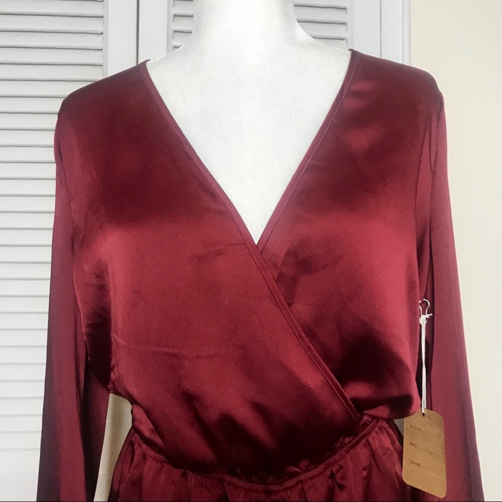 NWT Burgundy Romper by Cotton Candy - Picture 2 of 5